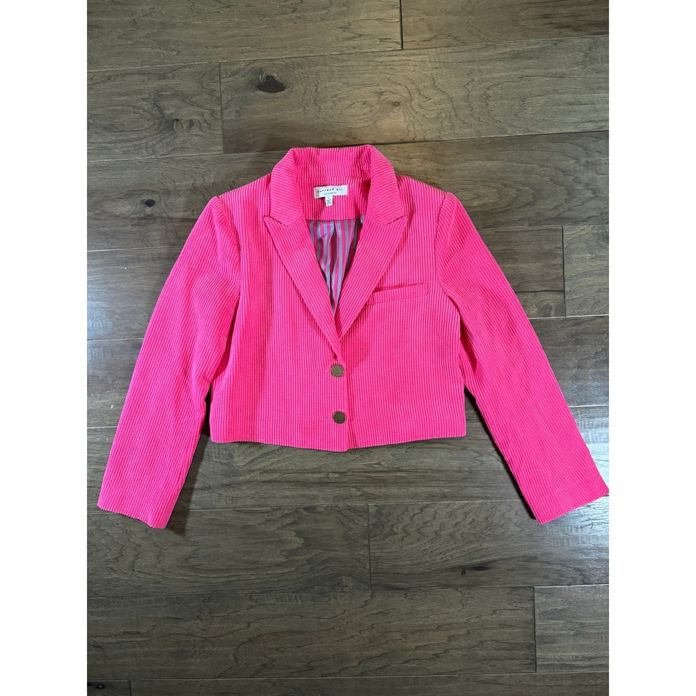 Current Air Los Angeles Hot Pink Corduroy Cropped Blazer Jacket Small 2220095